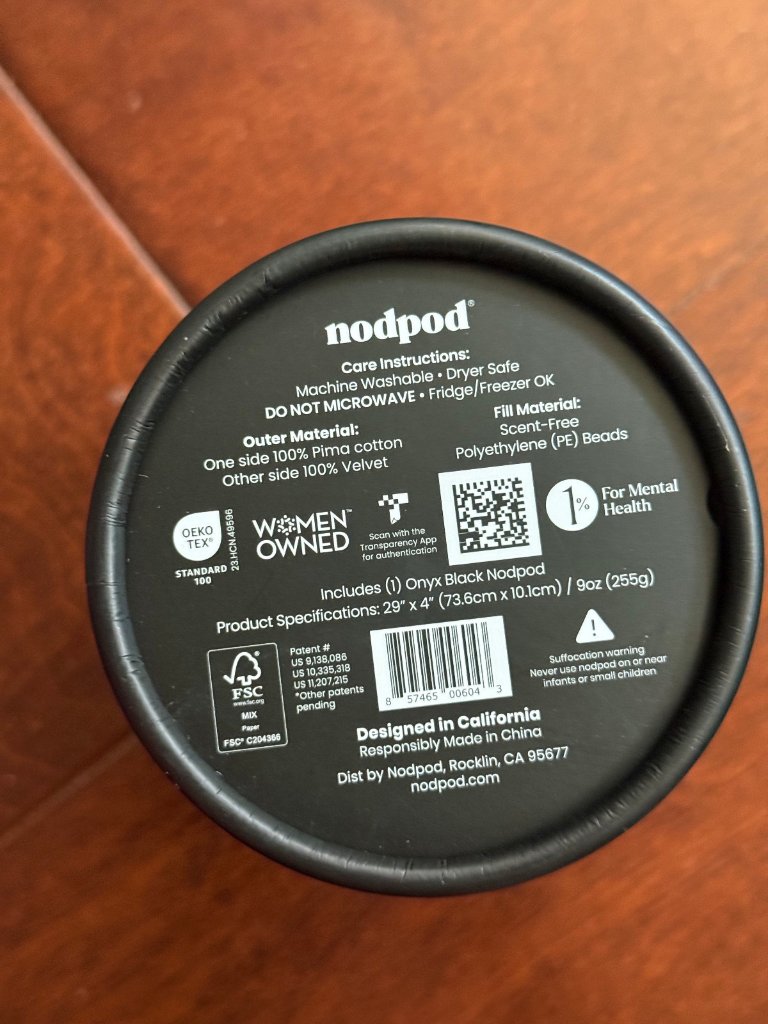 Nodpod Weighted Blanket For Your Eyes Aid Better Sleep - Color: Onyx Black — image 3 of 4
